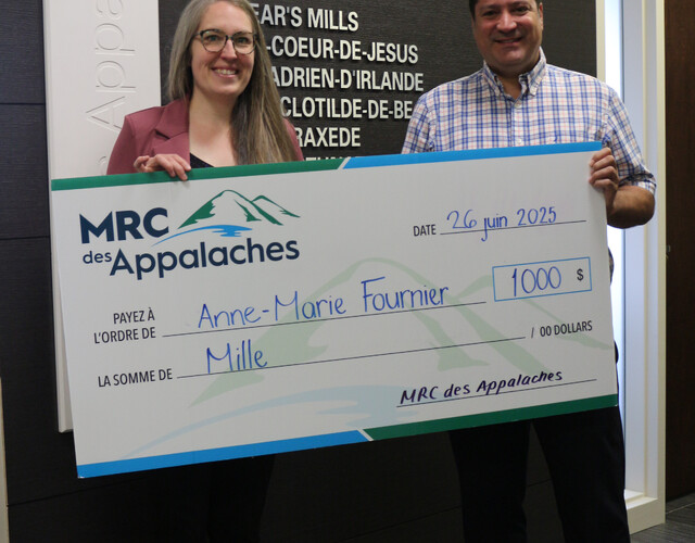 La MRC des Appalaches octroie une première bourse à la relève artistique